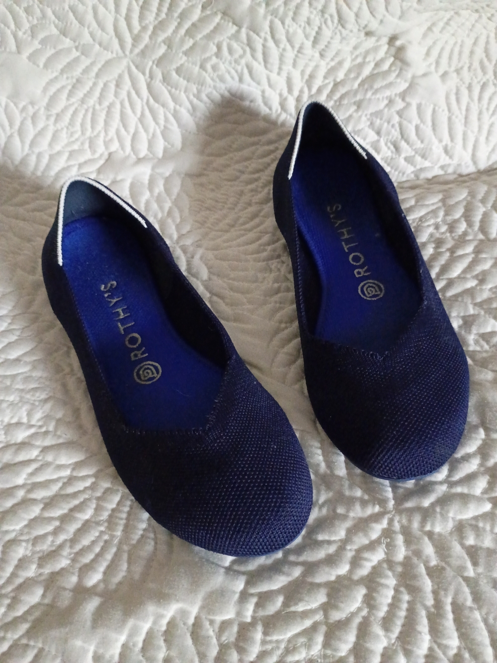 Rothy's The Flat Navy Knit Slip-On Ballet Flats Women's 8